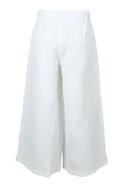 Product shot of the Jedda Linen Cotton Pant in colour White (White), from the back