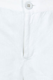 Product shot of the Jedda Linen Cotton Pant in colour White (White), detail