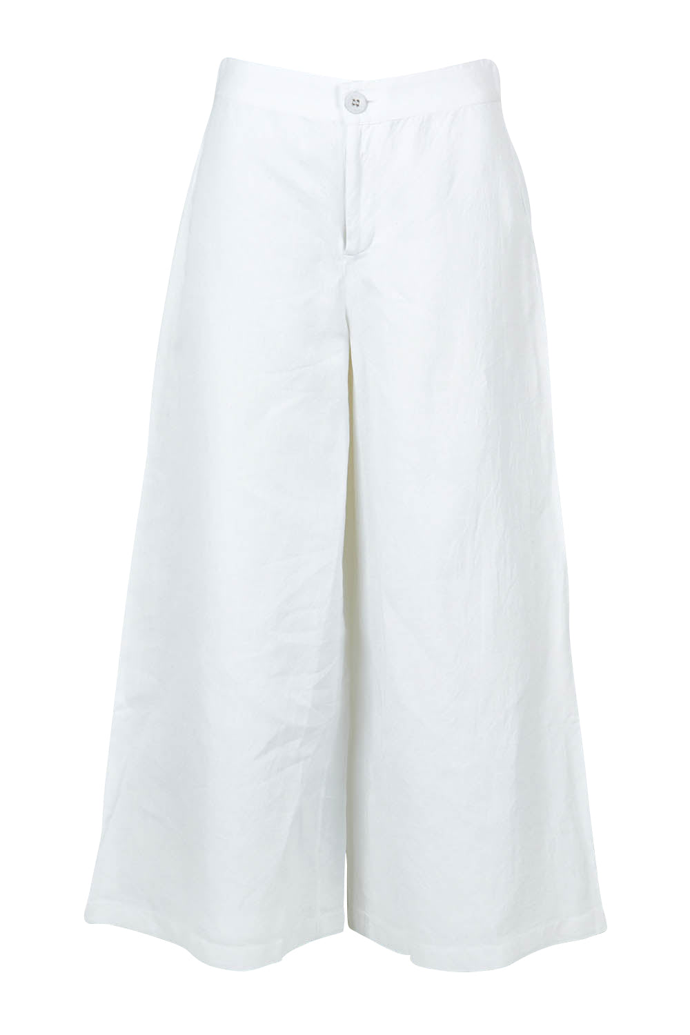 Product shot of the Jedda Linen Cotton Pant in colour White (White), from the front