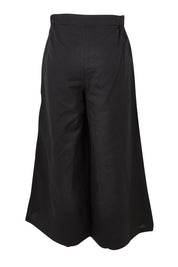 Product shot of the Jedda Linen Cotton Pant in colour Black (Black), from the back