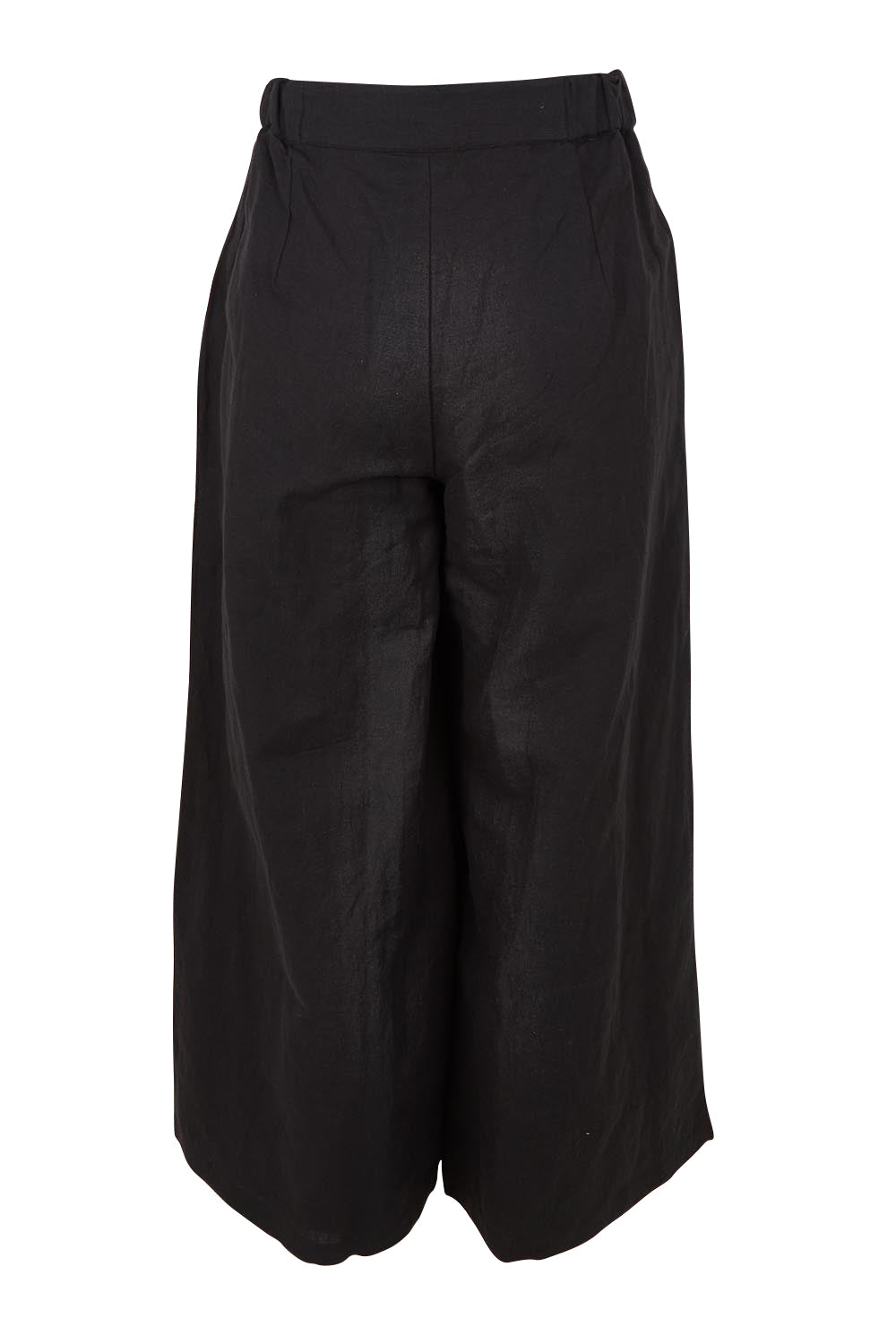 Product shot of the Jedda Linen Cotton Pant in colour Black (Black), from the back