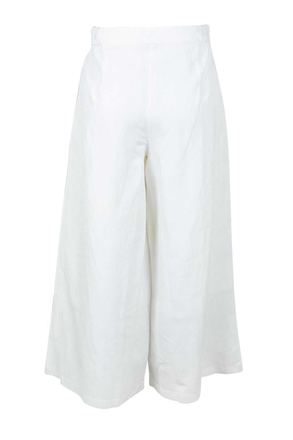 Product shot of the Jedda Linen Cotton Pant in colour White (White), from the back