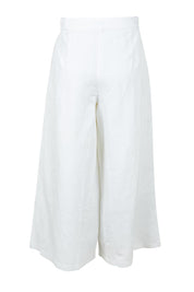 Product shot of the Jedda Linen Cotton Pant in colour White (White), from the back