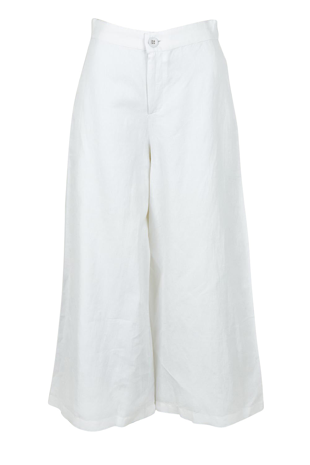 Product shot of the Jedda Linen Cotton Pant in colour White (White), from the front