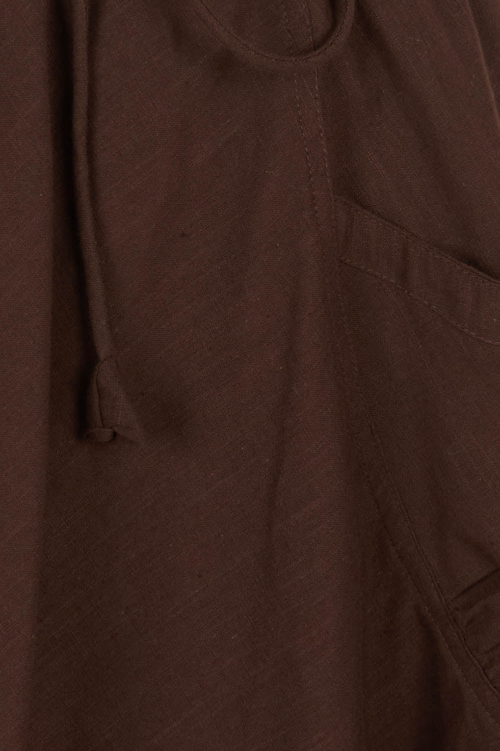 Product shot of the Guru Cotton Skirt in colour Coffee, detail