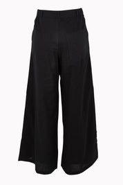 Product shot of the Luca Cotton Pant in colour Black (Black), from the back