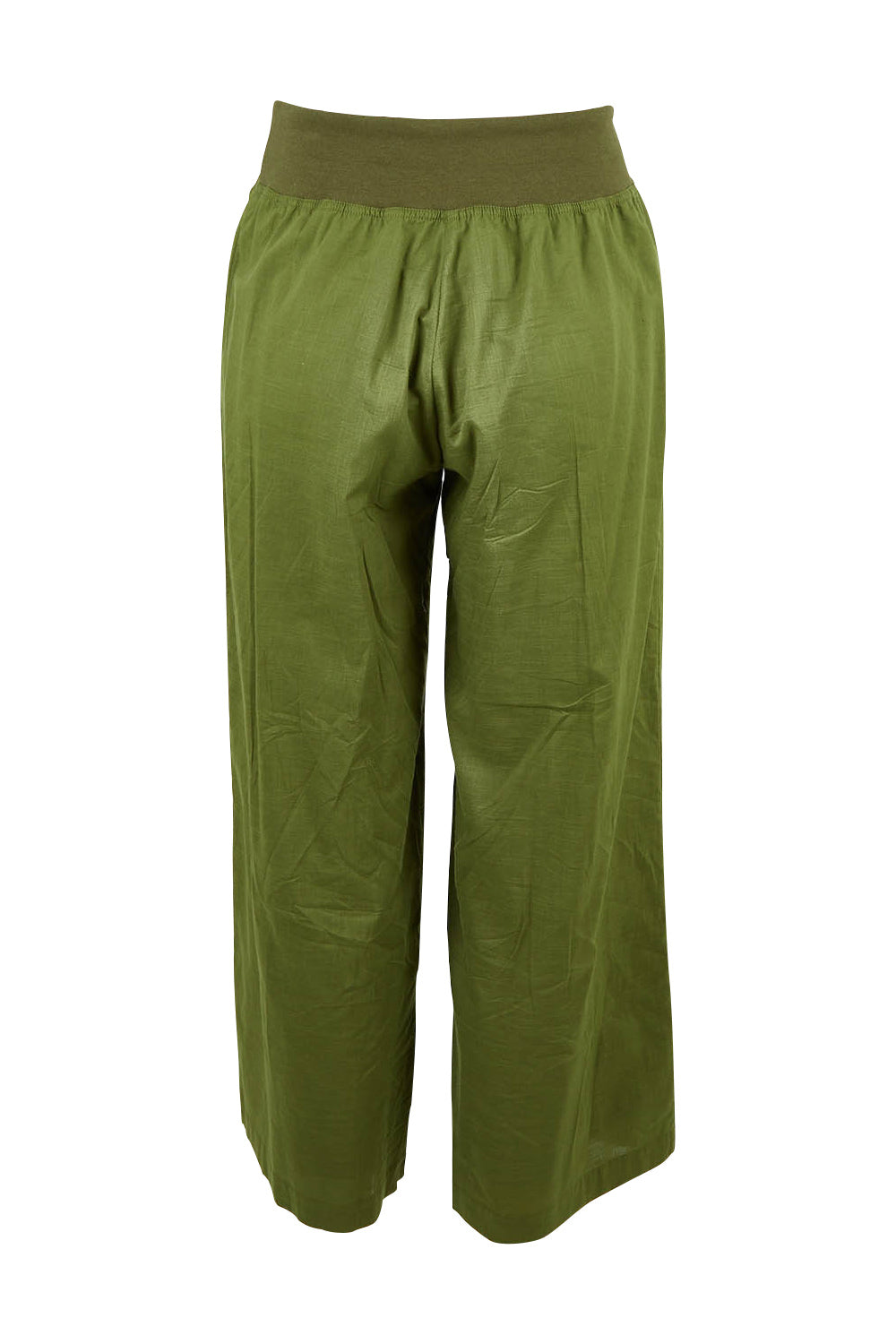 Product shot of the Ria Pant in colour Khaki (Green), from the back