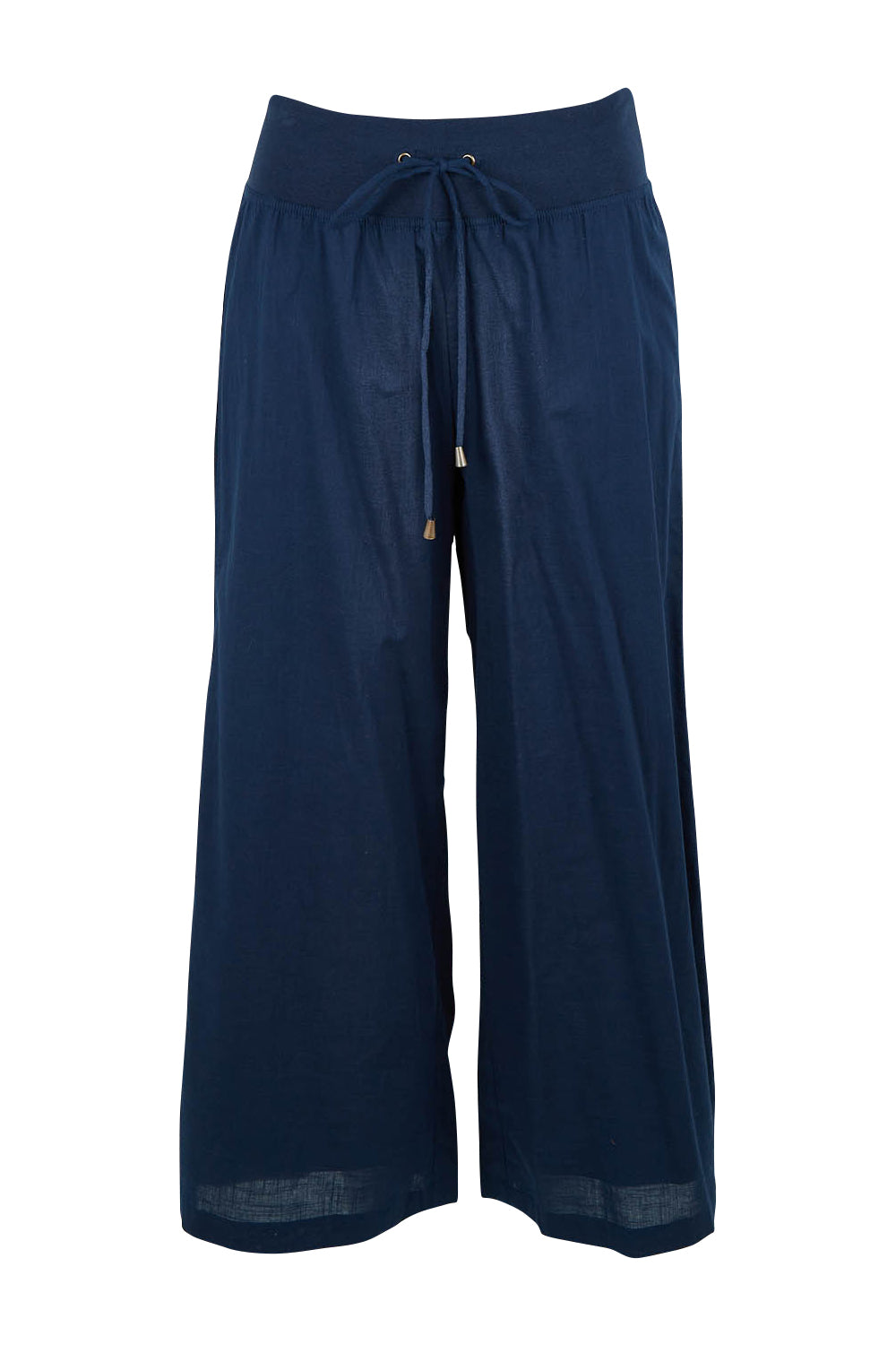 Product shot of the Ria Pant in colour Navy (Blue), from the front