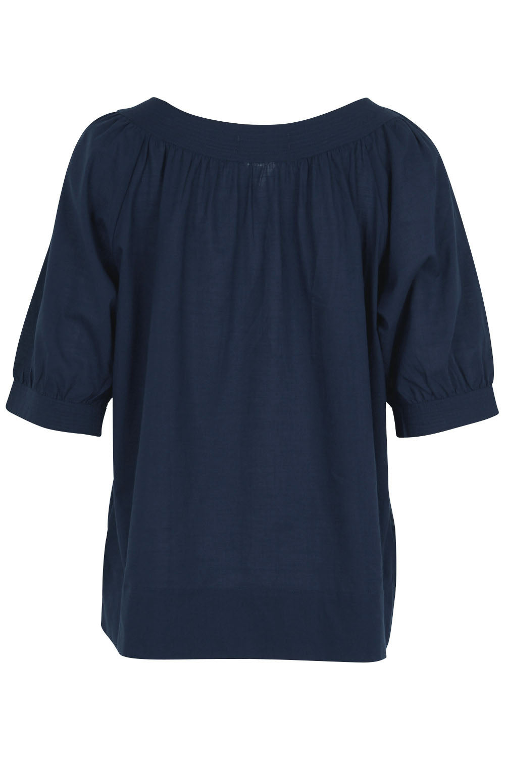 Product shot of the Bliss Top Basics in colour BlueBasic (Blue), from the back