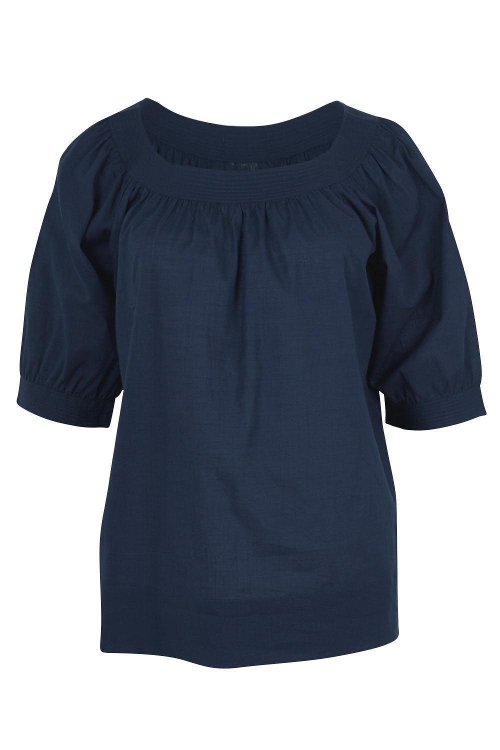 Product shot of the Bliss Top Basics in colour BlueBasic (Blue), from the front