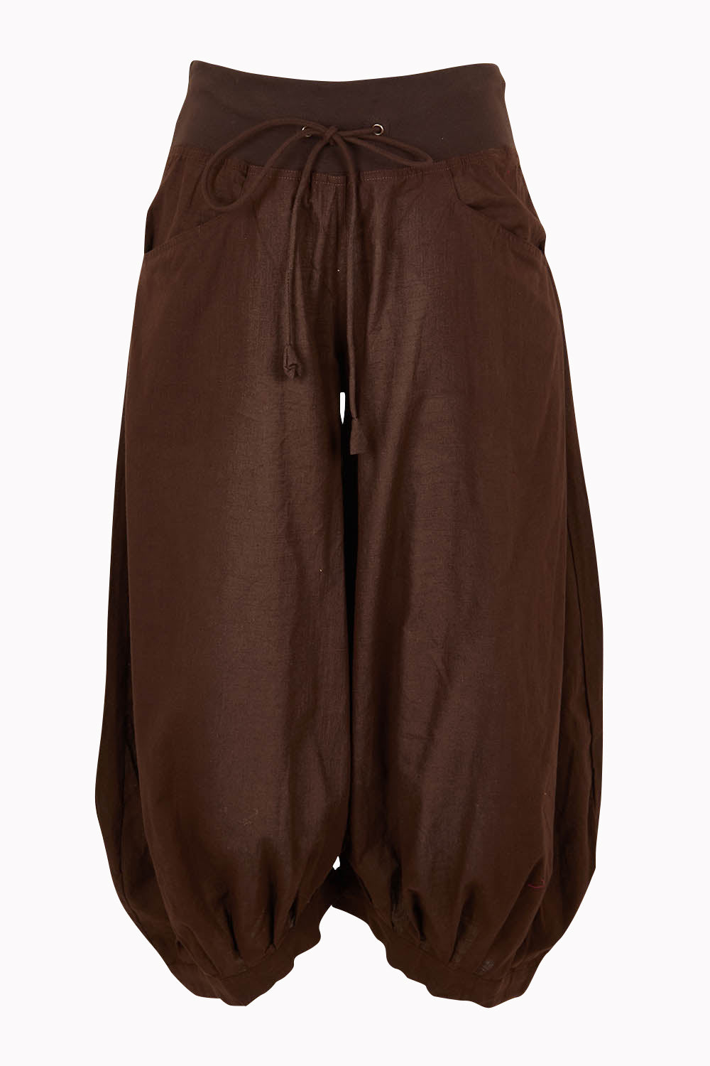 Product shot of the Guru Pant in colour Coffee, from the front