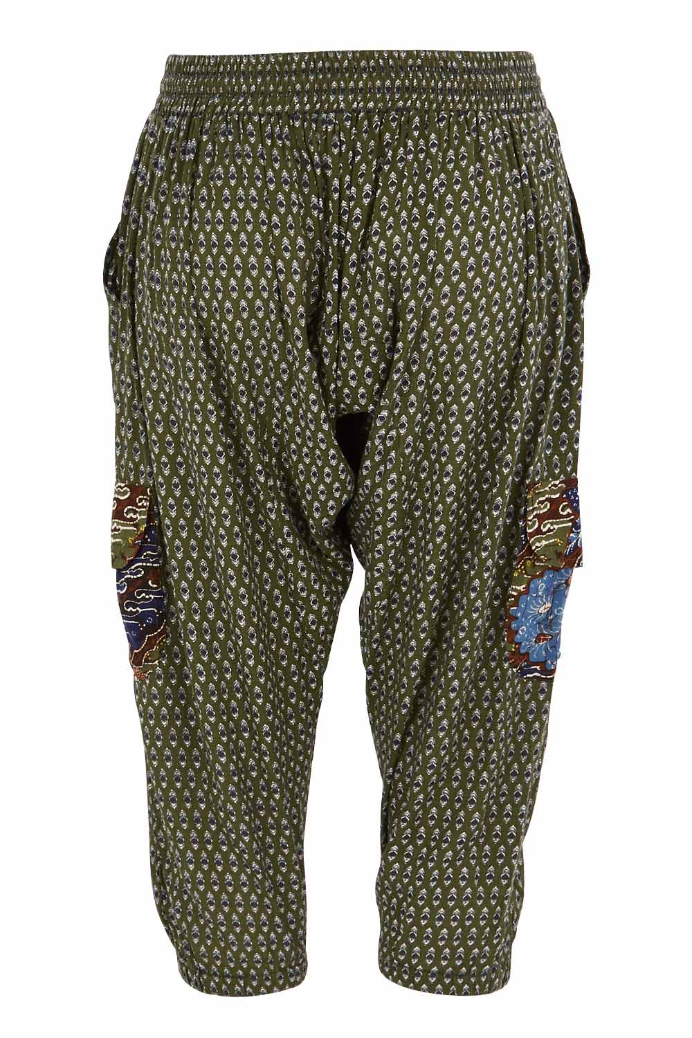 Product shot of the Java Pant in colour JuniTile (Green), from the back