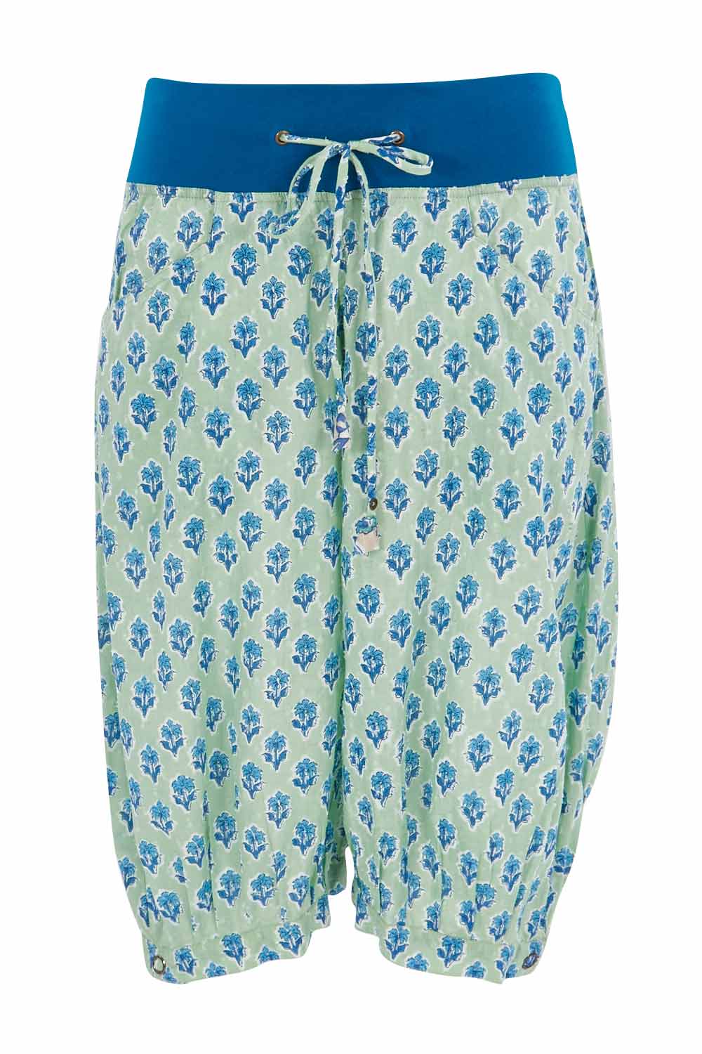 Product shot of the Jada Short in colour Mint (Blue), from the front