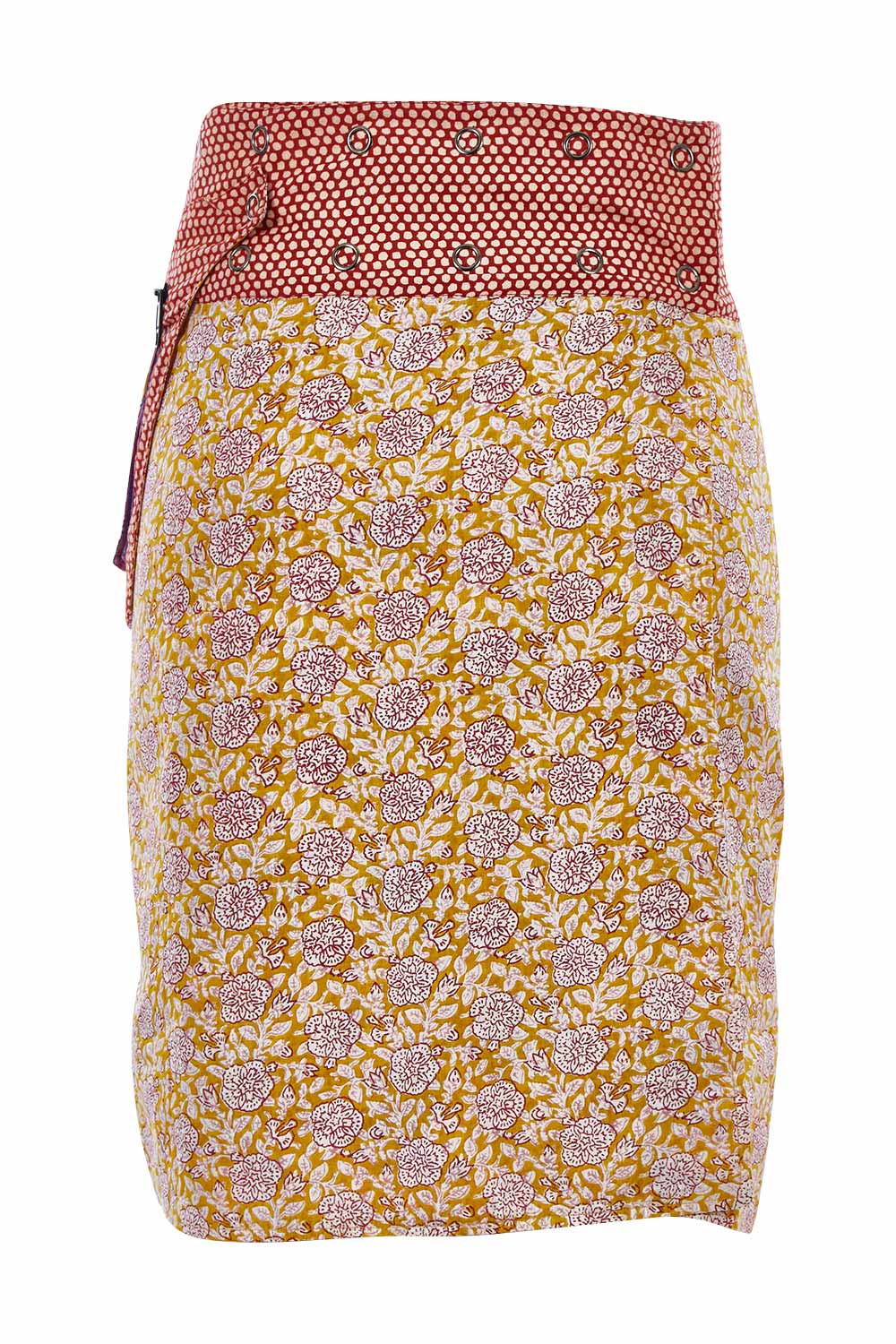 Product shot of the Rosanna Long Skirt in colour Amberzep, from the back