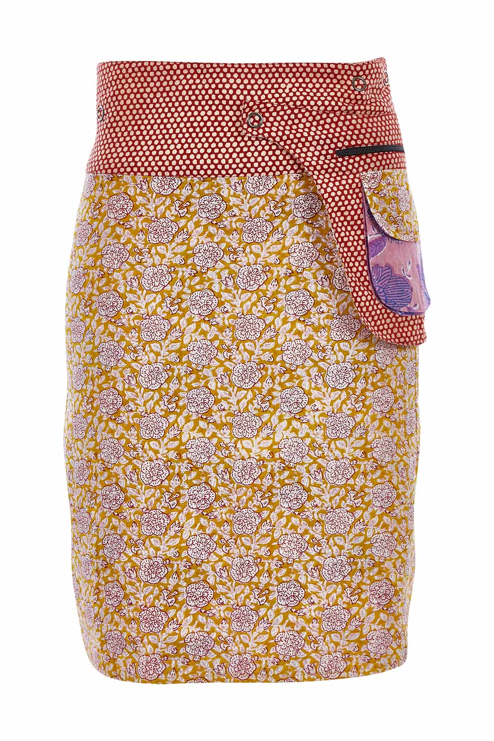 Product shot of the Rosanna Long Skirt in colour Amberzep, from the front