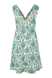 Product shot of the Lodhi Dress in colour Lodhi (Green), from the back