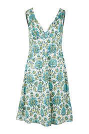 Product shot of the Lodhi Dress in colour Lodhi (Green), from the front