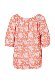 Product shot of the Bliss Top in colour Moonga (Pink), from the back