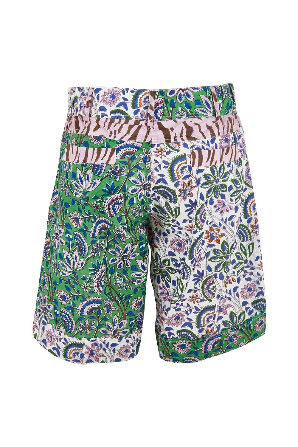 Product shot of the Tone Patch Short in colour Endora (Green), from the back