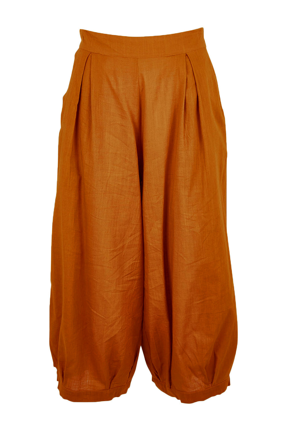 Product shot of the Zetta Pant in colour Mustard, from the front
