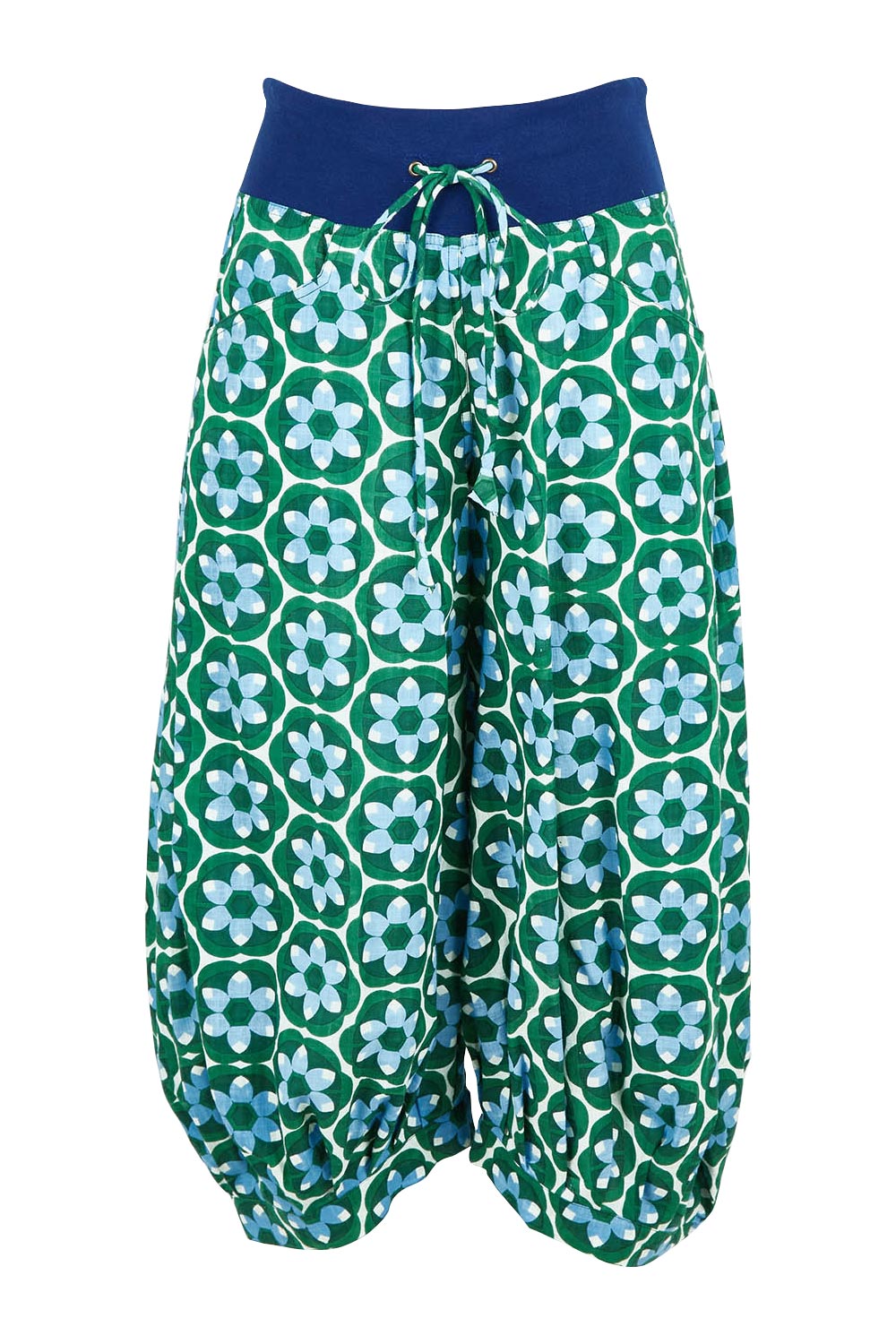 Product shot of the Guru Pant in colour Sorrento (Green), from the front