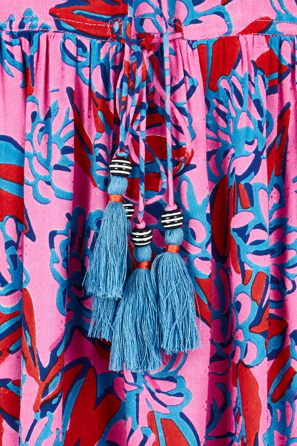 Product shot of the Ailana Dress in colour Ray (Pink), detail