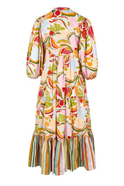 Product shot of the Mabel Cotton Dress in colour Colada (Green), from the back