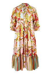 Product shot of the Mabel Cotton Dress in colour Colada (Green), from the front