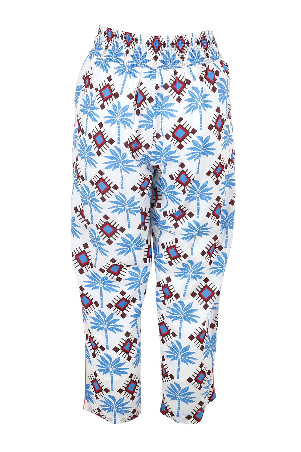 Product shot of the Lodhi Modal Pant in colour Malu (Blue), from the back
