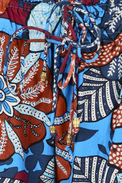 Product shot of the Etta Cotton Pant in colour Diah (Blue), detail