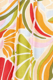 Product shot of the Hannah Cotton Top in colour Colada (Green), detail