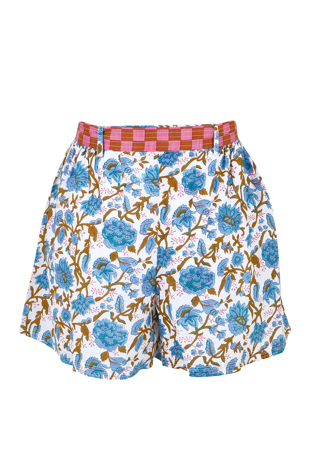 Product shot of the Daisy Cotton Short in colour Splicemaui (Blue), from the back