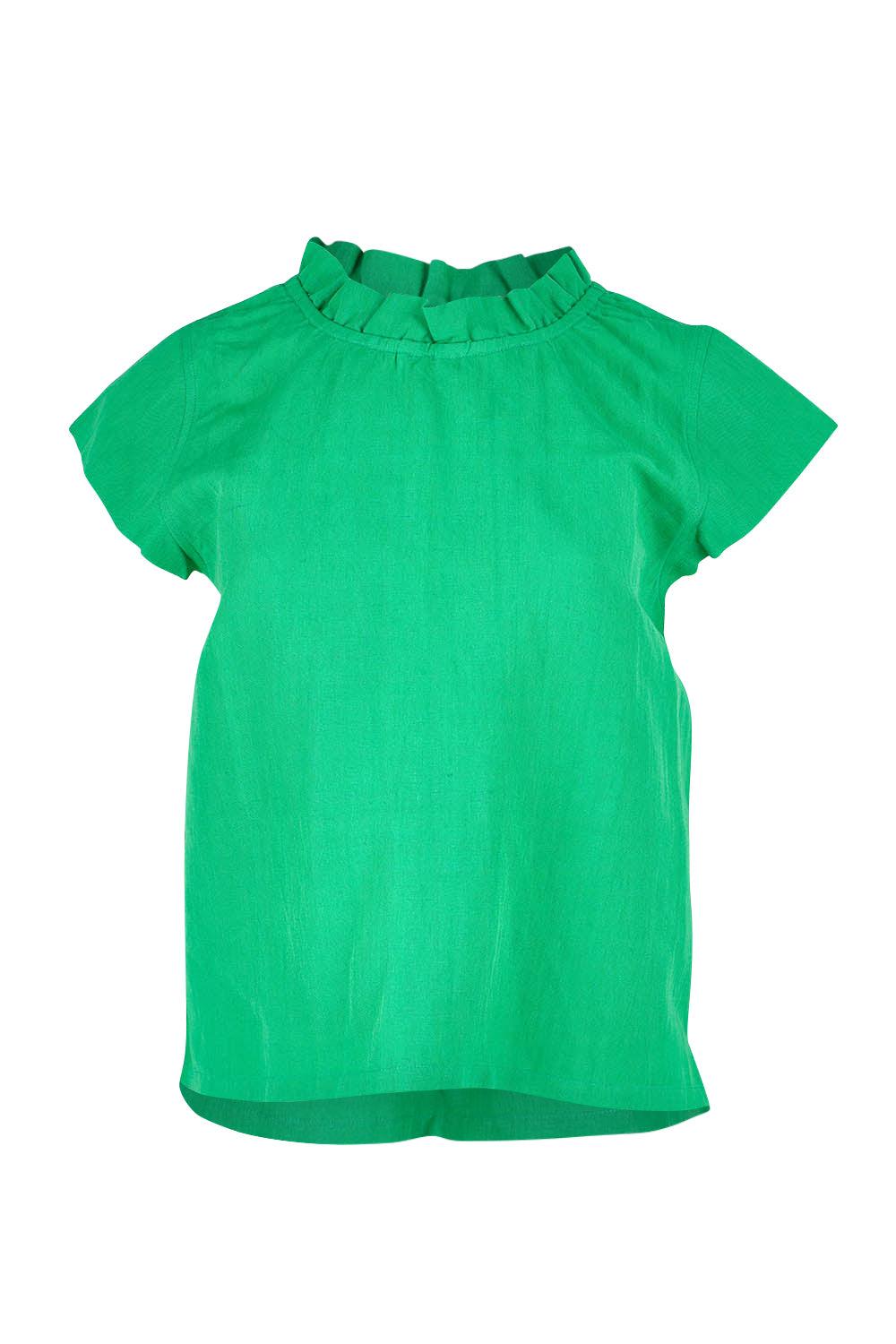 Product shot of the Sand Linen Cotton Top in colour Green (Green), from the front