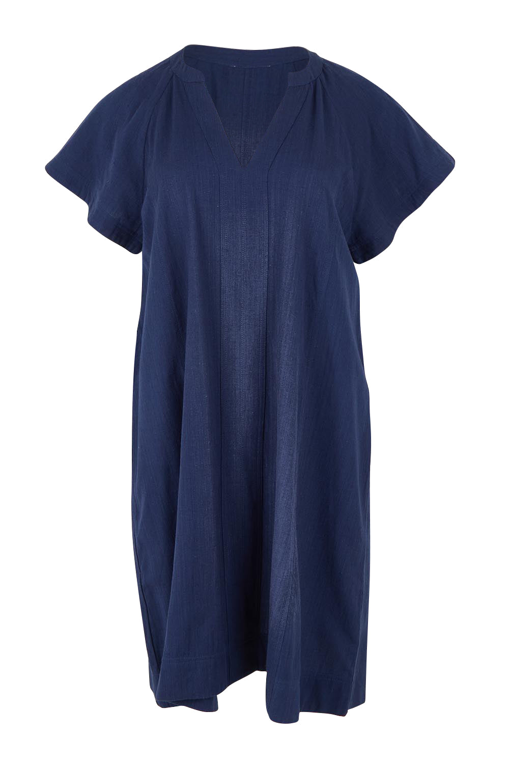 Product shot of the Livy Cotton Dress in colour Navy (Blue), detail
