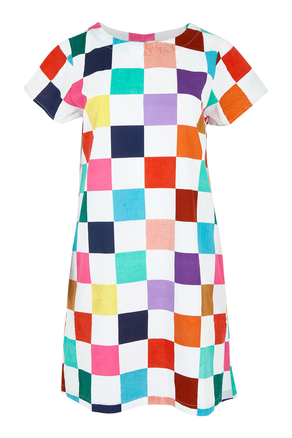 Product shot of the Harper Cotton Dress in colour Gea, from the front