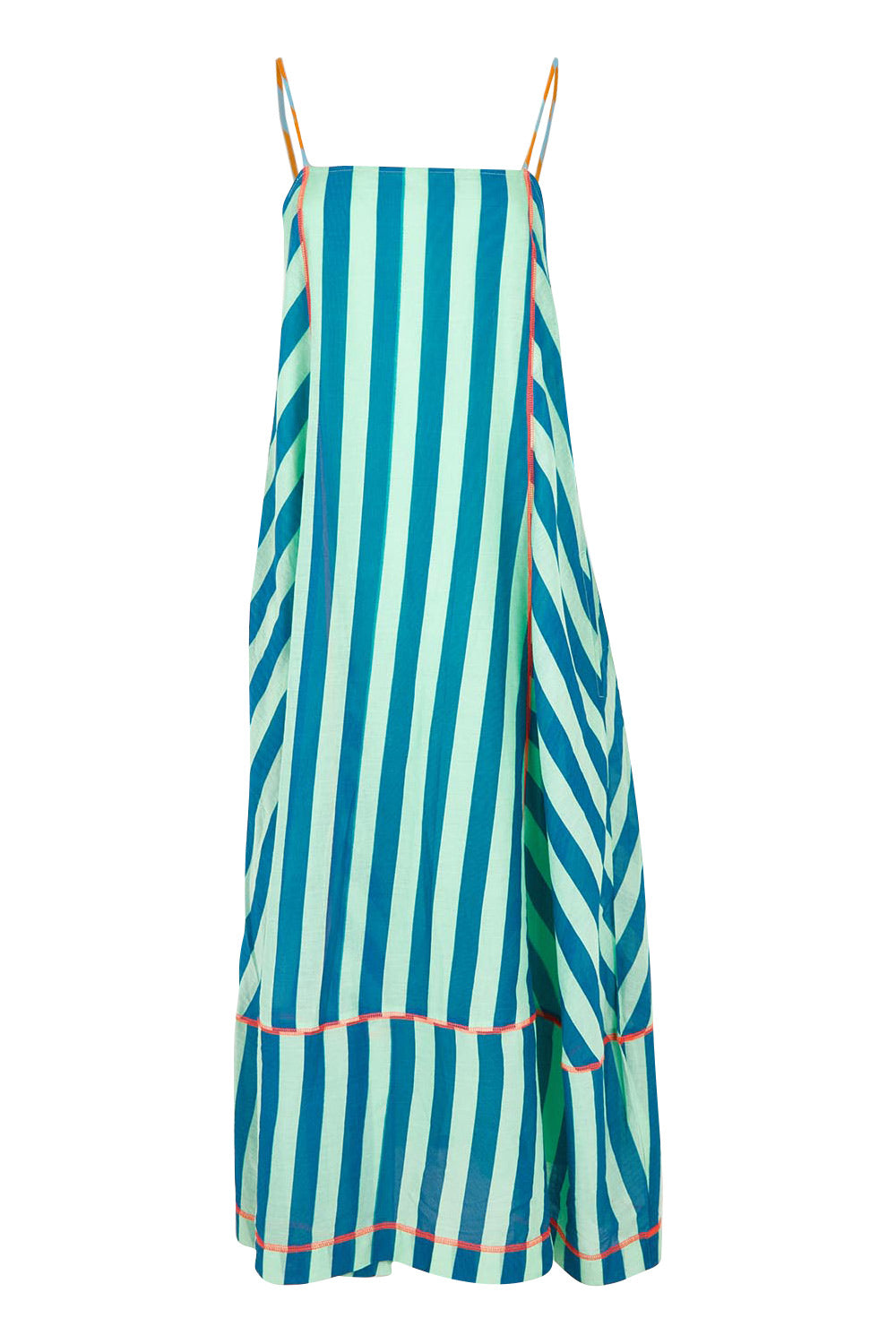 Product shot of the Sami Cotton Dress in colour Capriblue (Blue), from the front