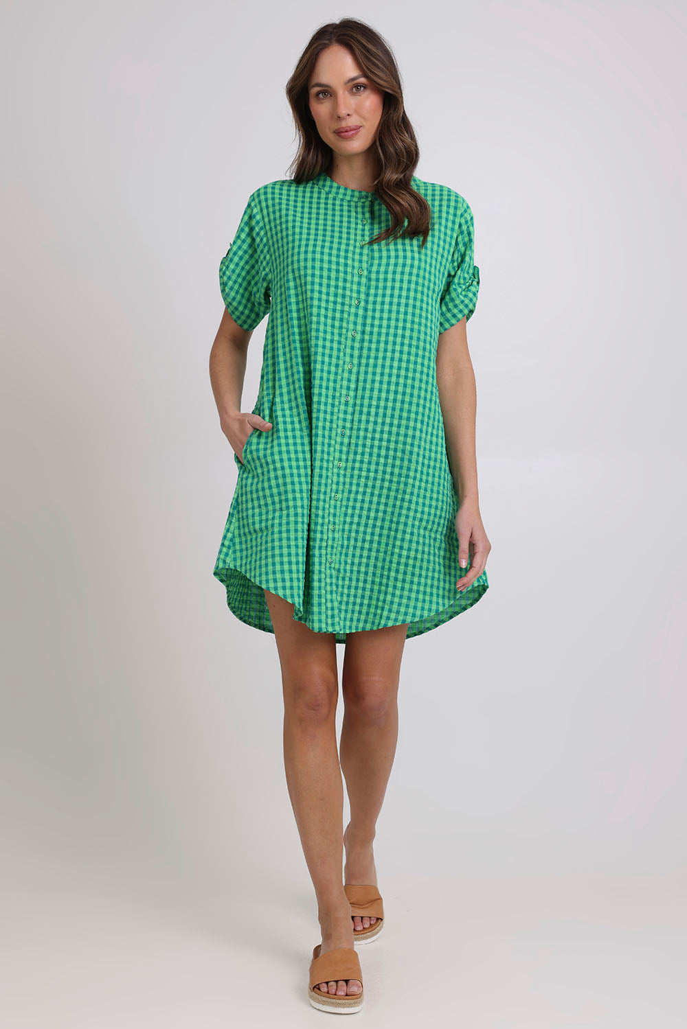 Preloved Josie Cotton Dress - Verde