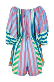 Product shot of the Lucia Cotton Playsuit in colour Capris, from the back