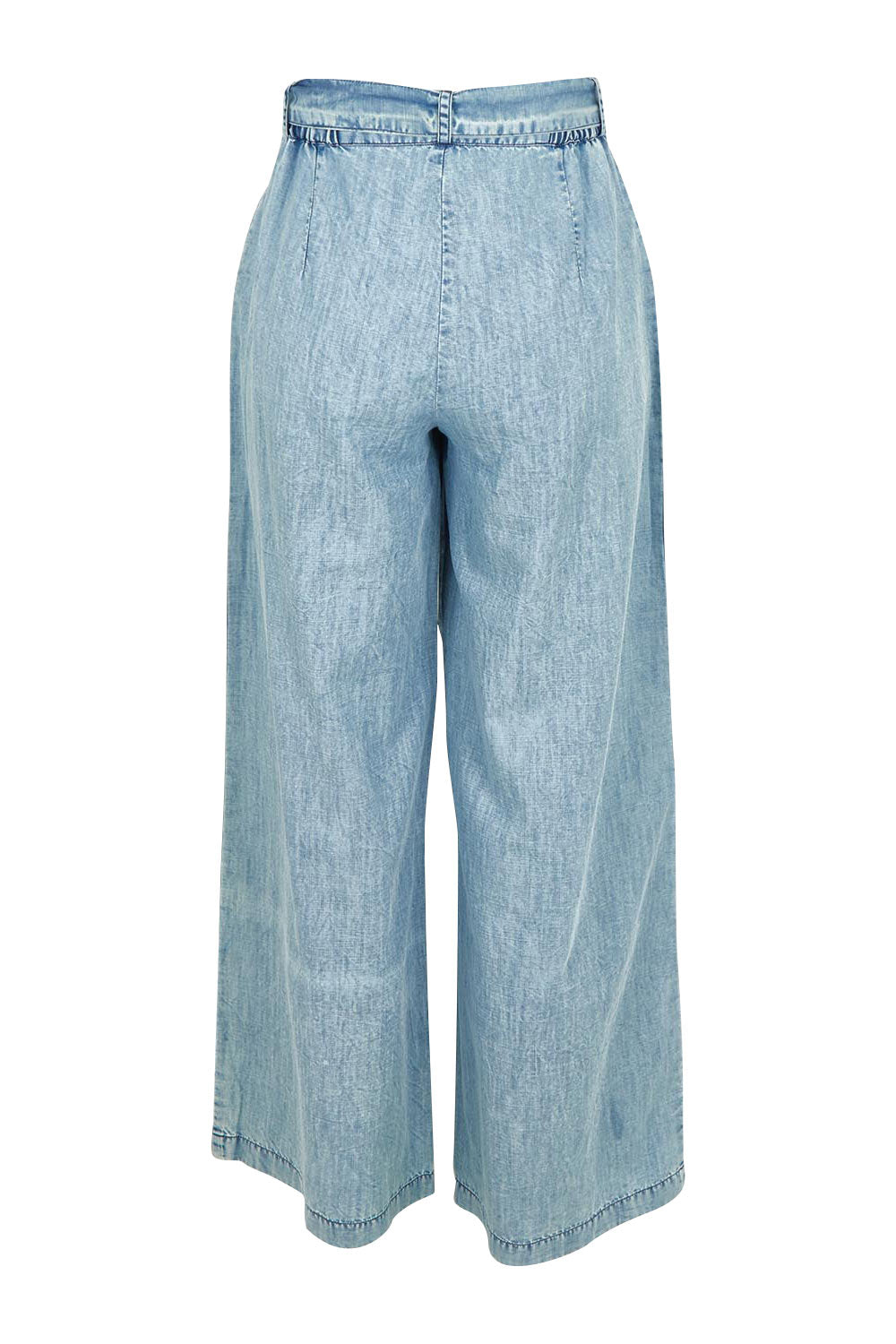 Product shot of the Ray Lyocell Pant in colour Comoda (Blue), from the back