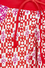 Product shot of the Guru Cotton Pant in colour Naples (Pink), detail