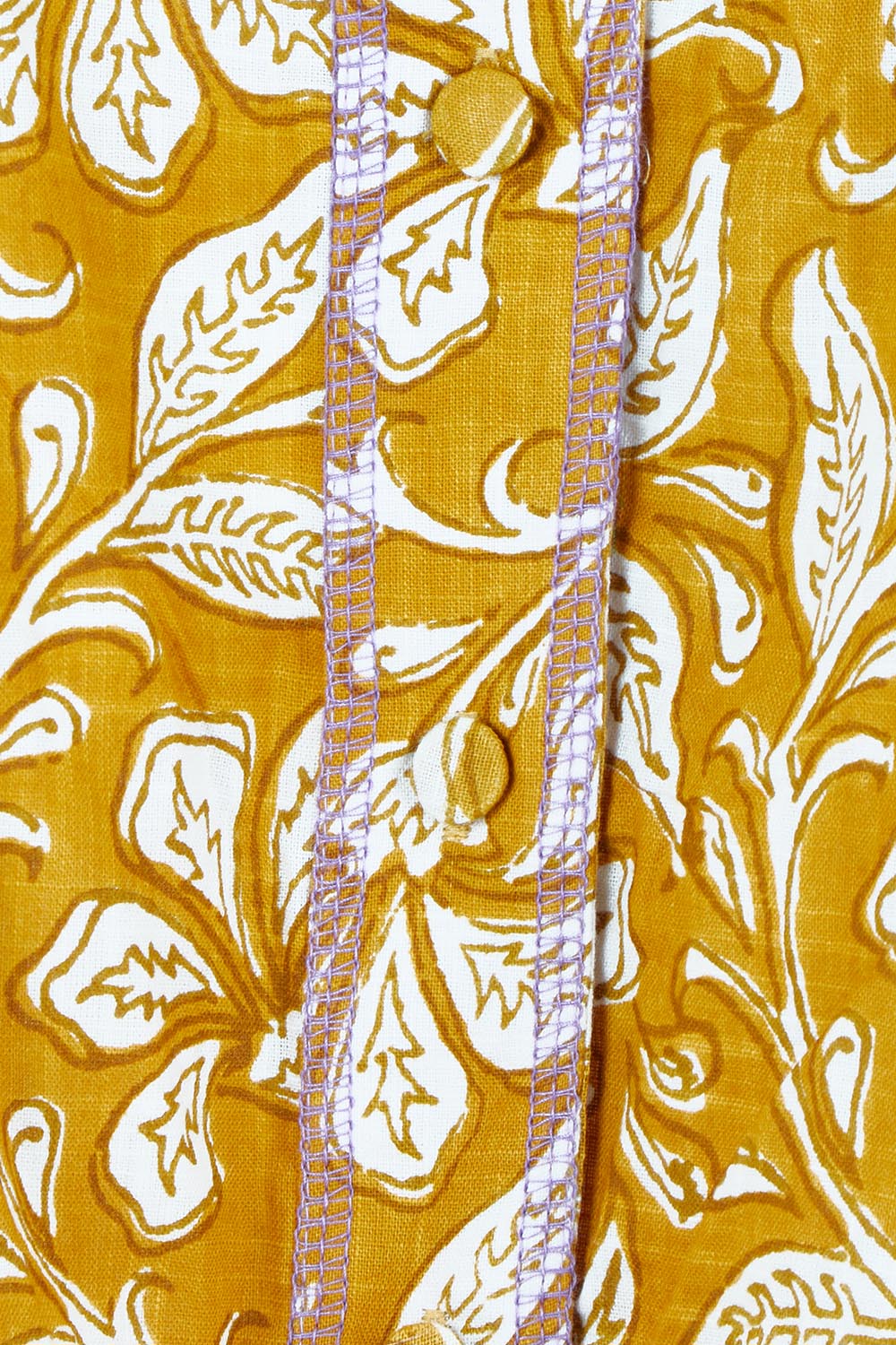 Product shot of the Pari Shirt in colour Mustard, detail