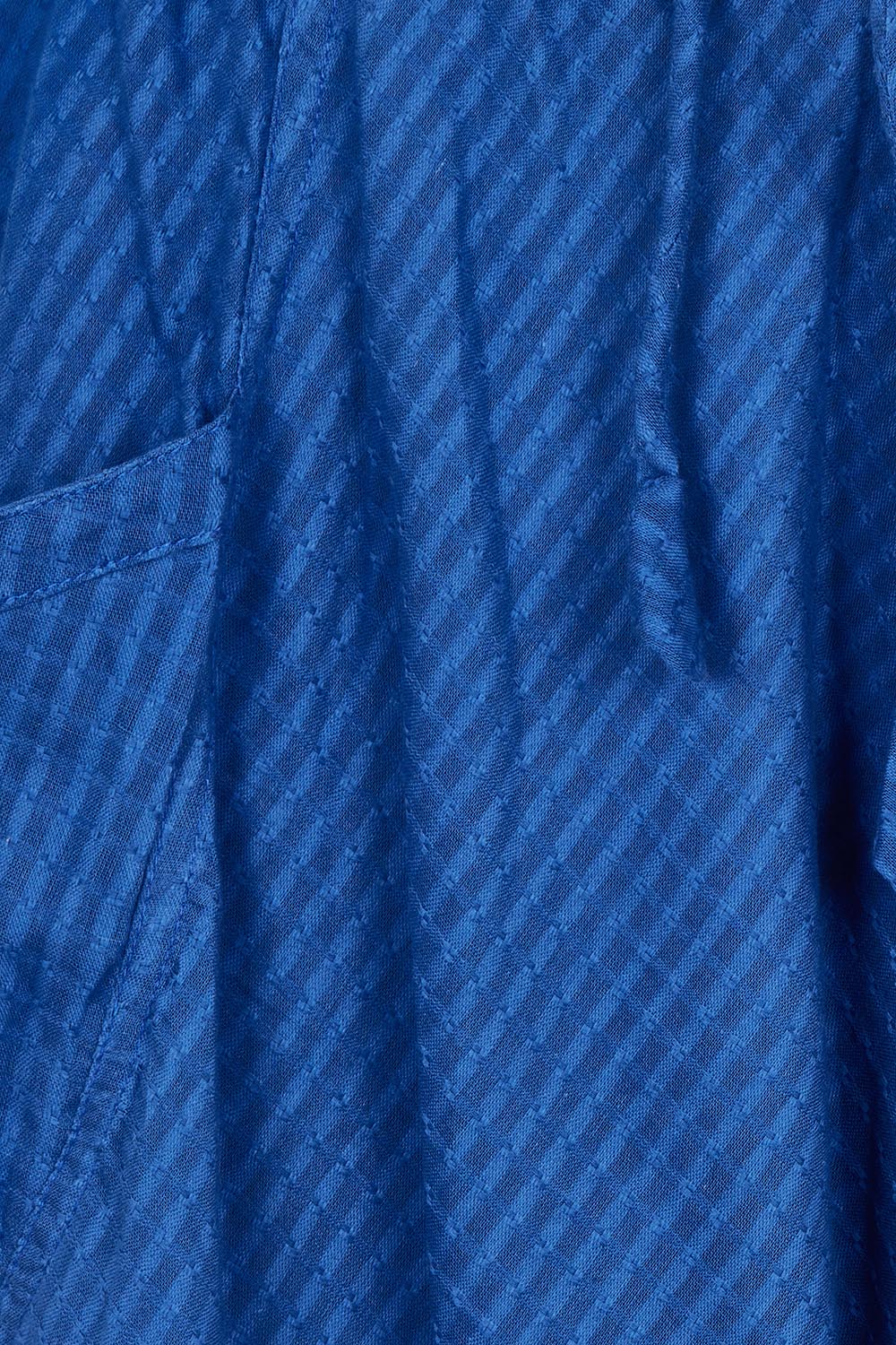 Product shot of the Guru Cotton Skirt in colour Blu (Blue), detail