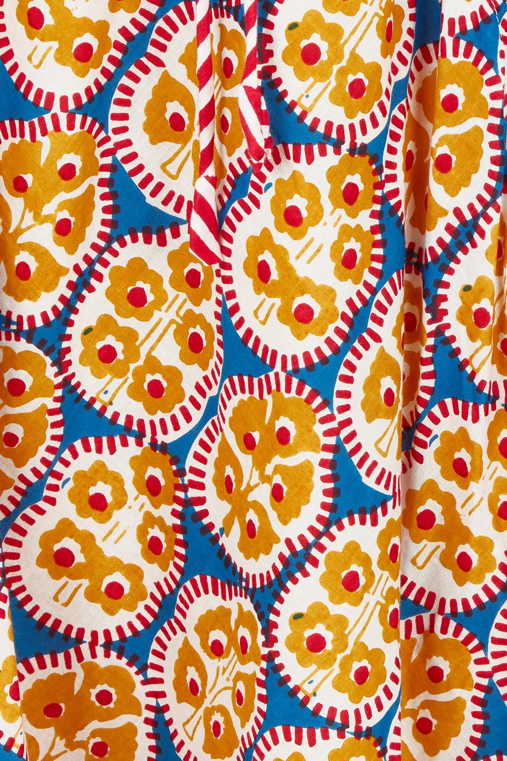 Product shot of the Guru Cotton Skirt in colour Emiliab, detail