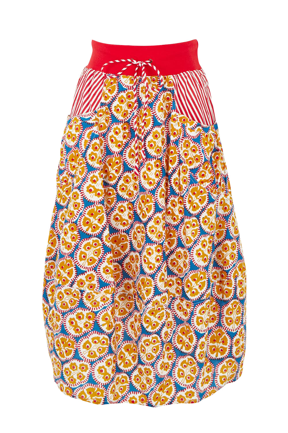 Product shot of the Guru Cotton Skirt in colour Emiliab, from the front
