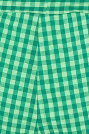 Product shot of the Hazel Cotton Short in colour Verde (Green), detail