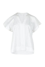 Product shot of the Livy Cotton Top in colour White (White), from the front