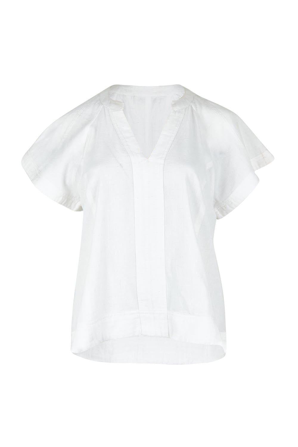 Product shot of the Livy Cotton Top in colour White (White), from the front