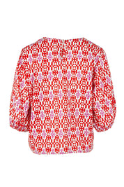 Product shot of the Ava Cotton Top in colour Naples (Pink), from the back