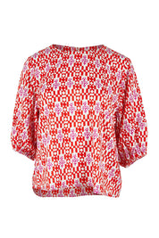 Product shot of the Ava Cotton Top in colour Naples (Pink), from the front
