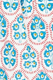 Product shot of the Bliss Cotton Top in colour Emiliaw (Blue), detail